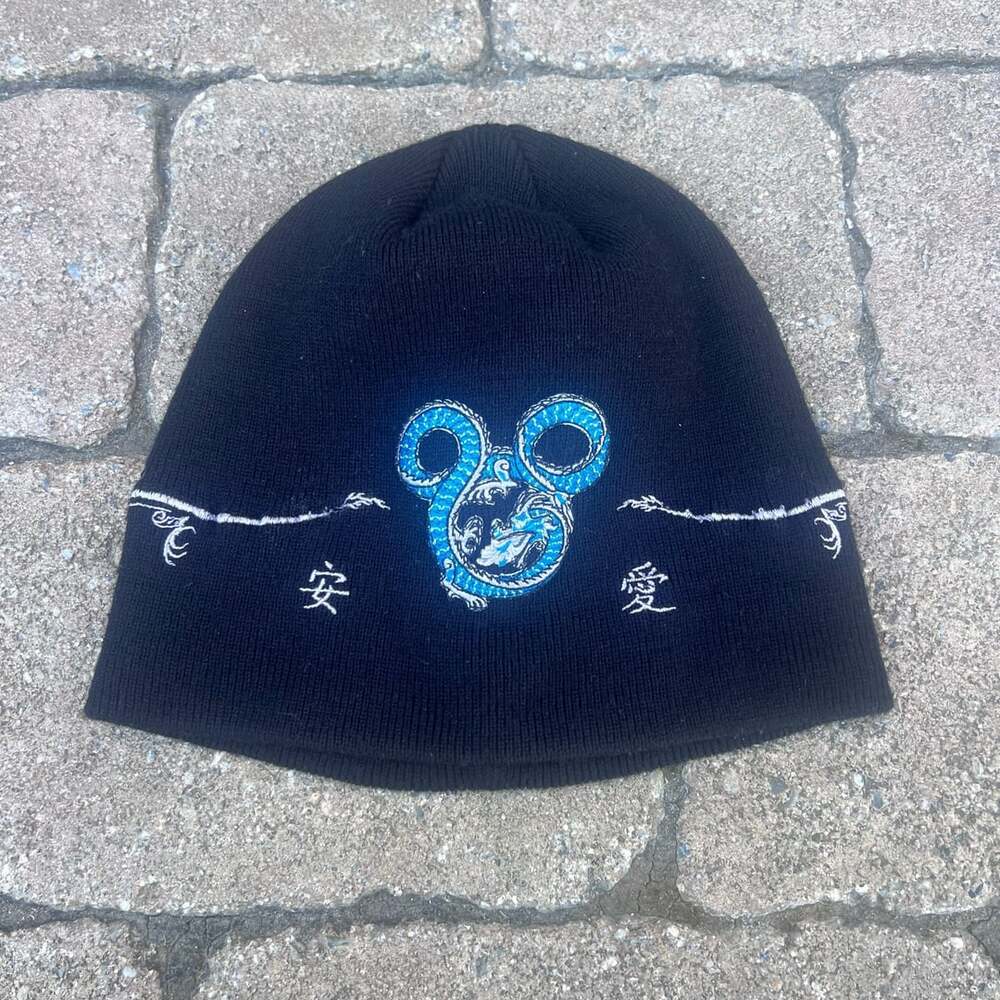 Disneyland Chinese Dragon Embroidered Mickey Mouse Beanie Cap Hat